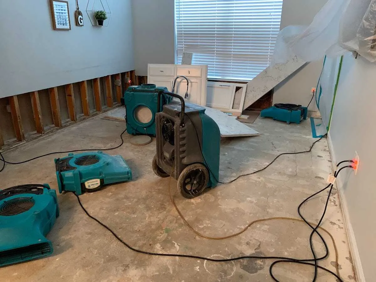 Dehumidifier in flood-cut room for Water Extraction & Removal in East Los Angeles
